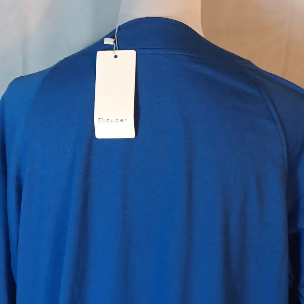 Blue Long Sleeve Full Zip Robe With Pockets - Picture 4 of 7